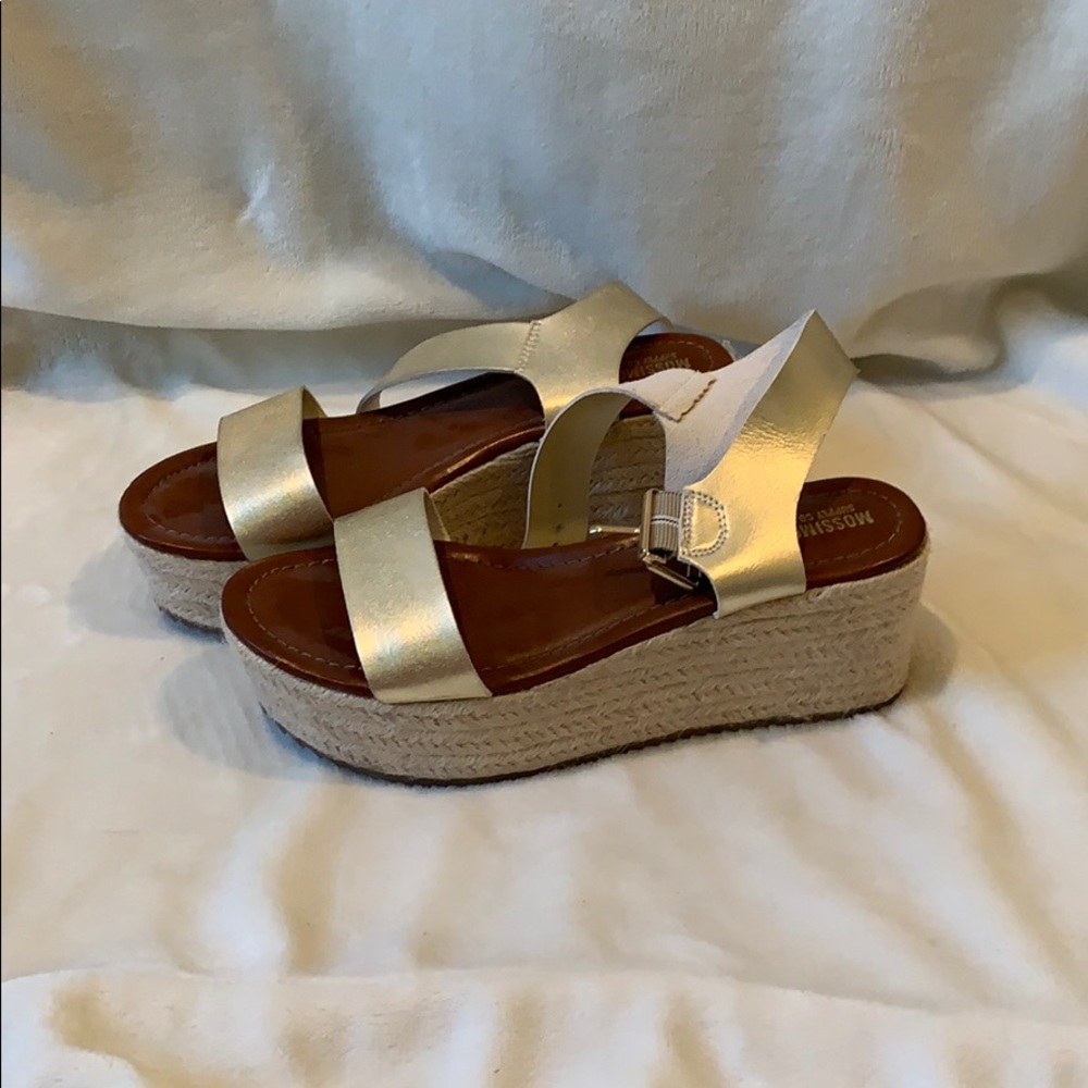 Golden platform sandals